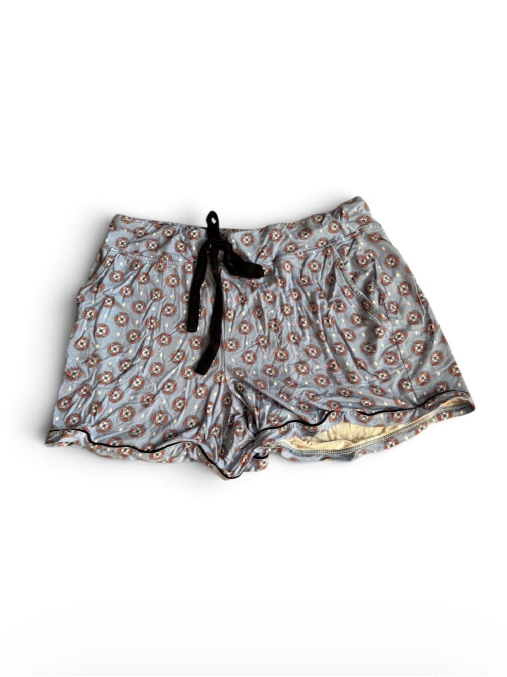 Soma Light Blue Printed Pajama Shorts with Black Drawstring